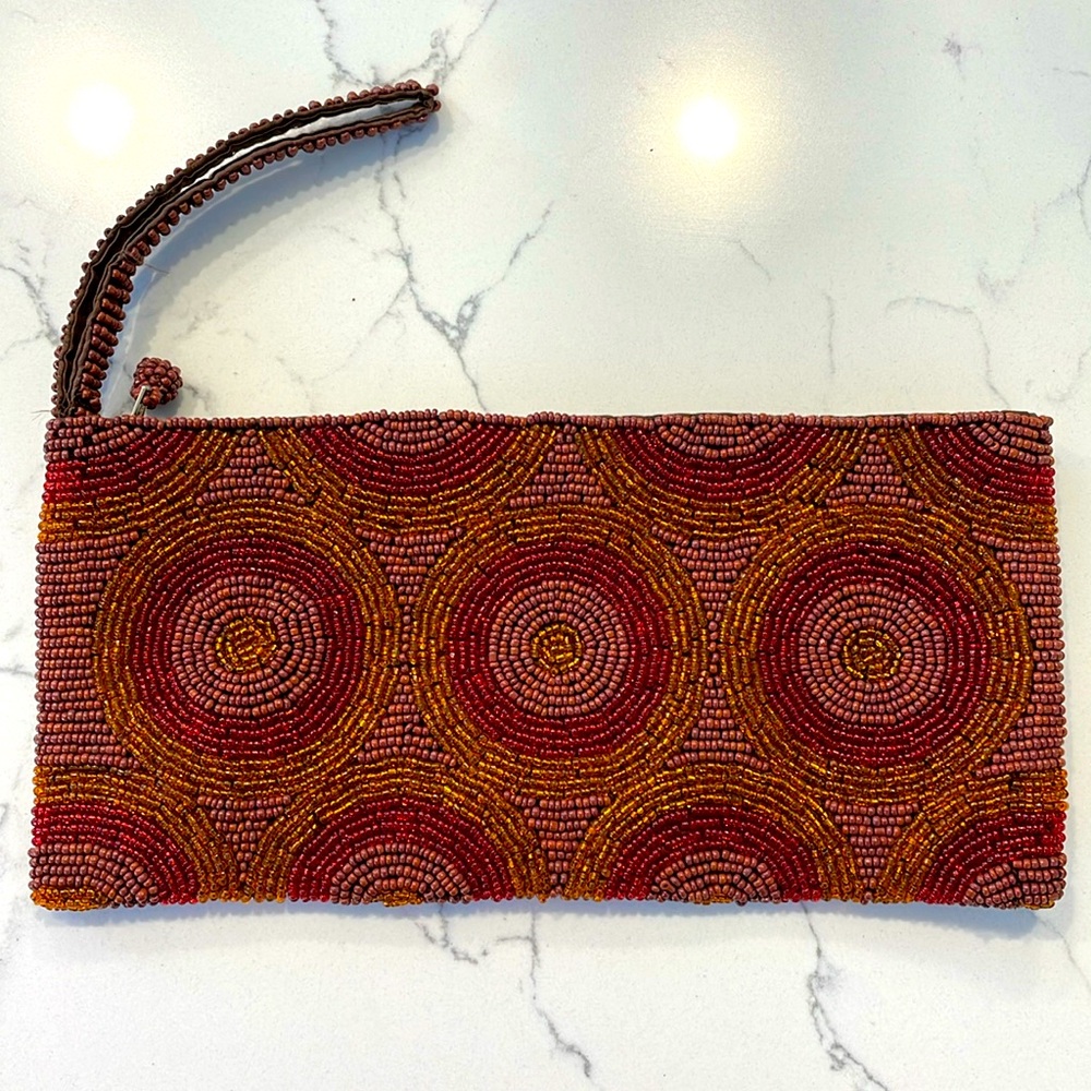 Hand beaded wristlet